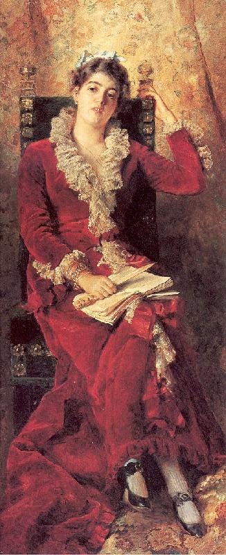 Makovsky, Konstantin Portrait of Julia Makovskaya, The Artist's Wife Spain oil painting art